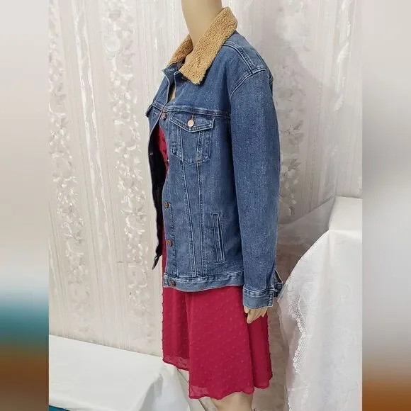 Loft Double Chest Pockets Denim Jacket NWT Size Small - Picture 2 of 6